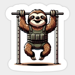 Sloth Slow Pull-Up Champ: Hang in There Sticker